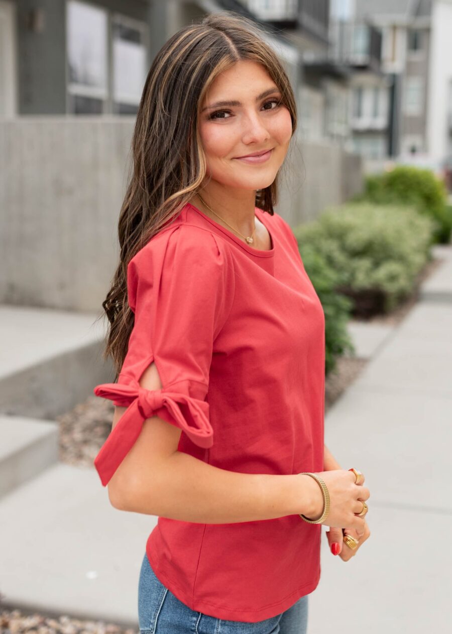 Brielle Red Bow Top