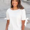 Brielle White Bow Top
