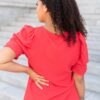 Briley Red Puff Sleeve Blouse