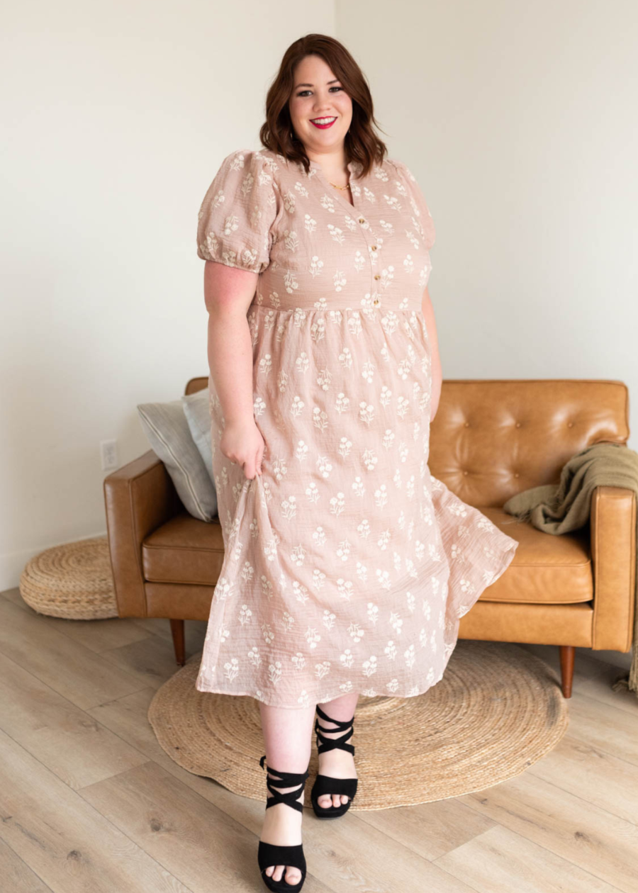 Britta Dusty Pink Floral Dress