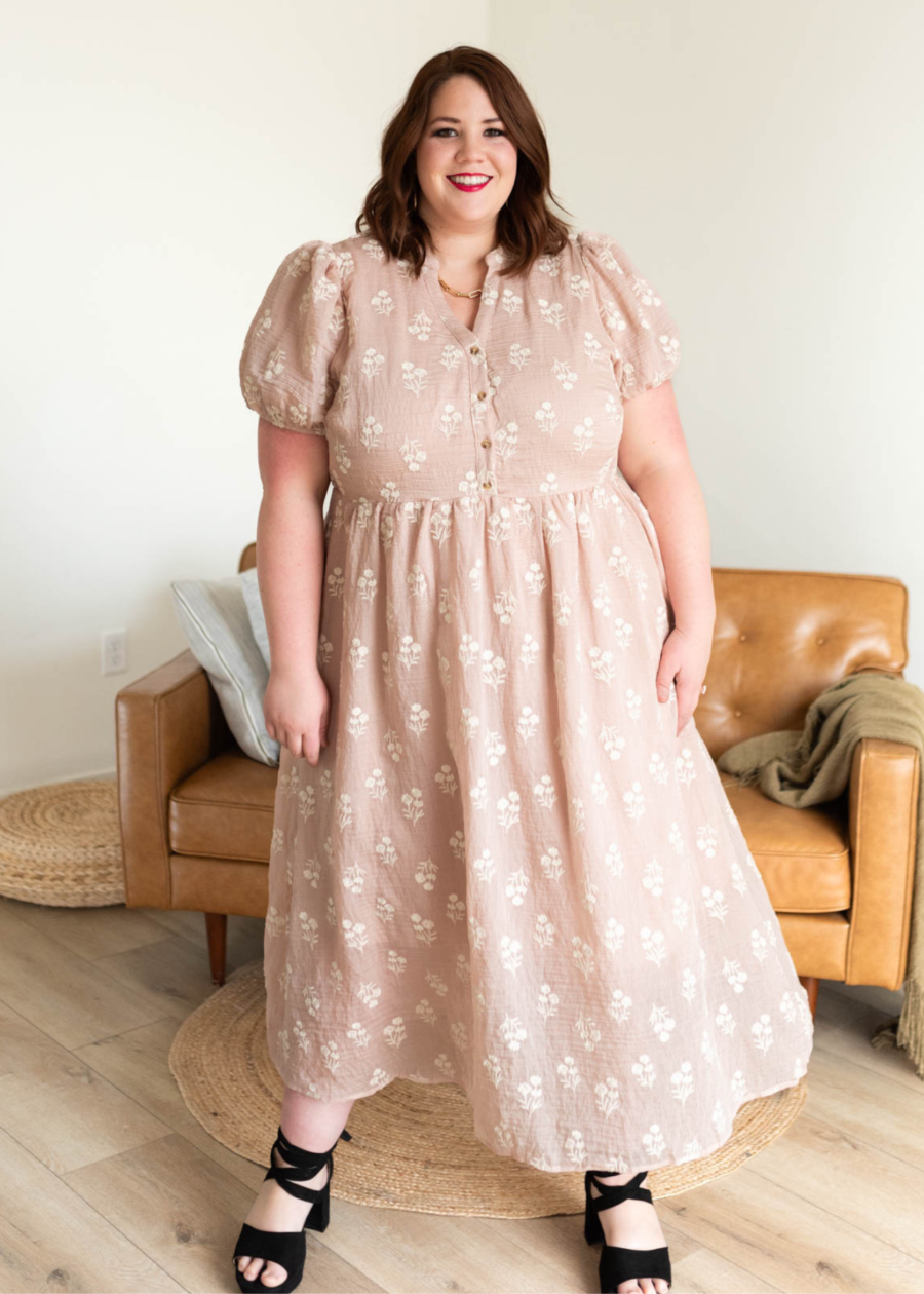 Britta Dusty Pink Floral Dress