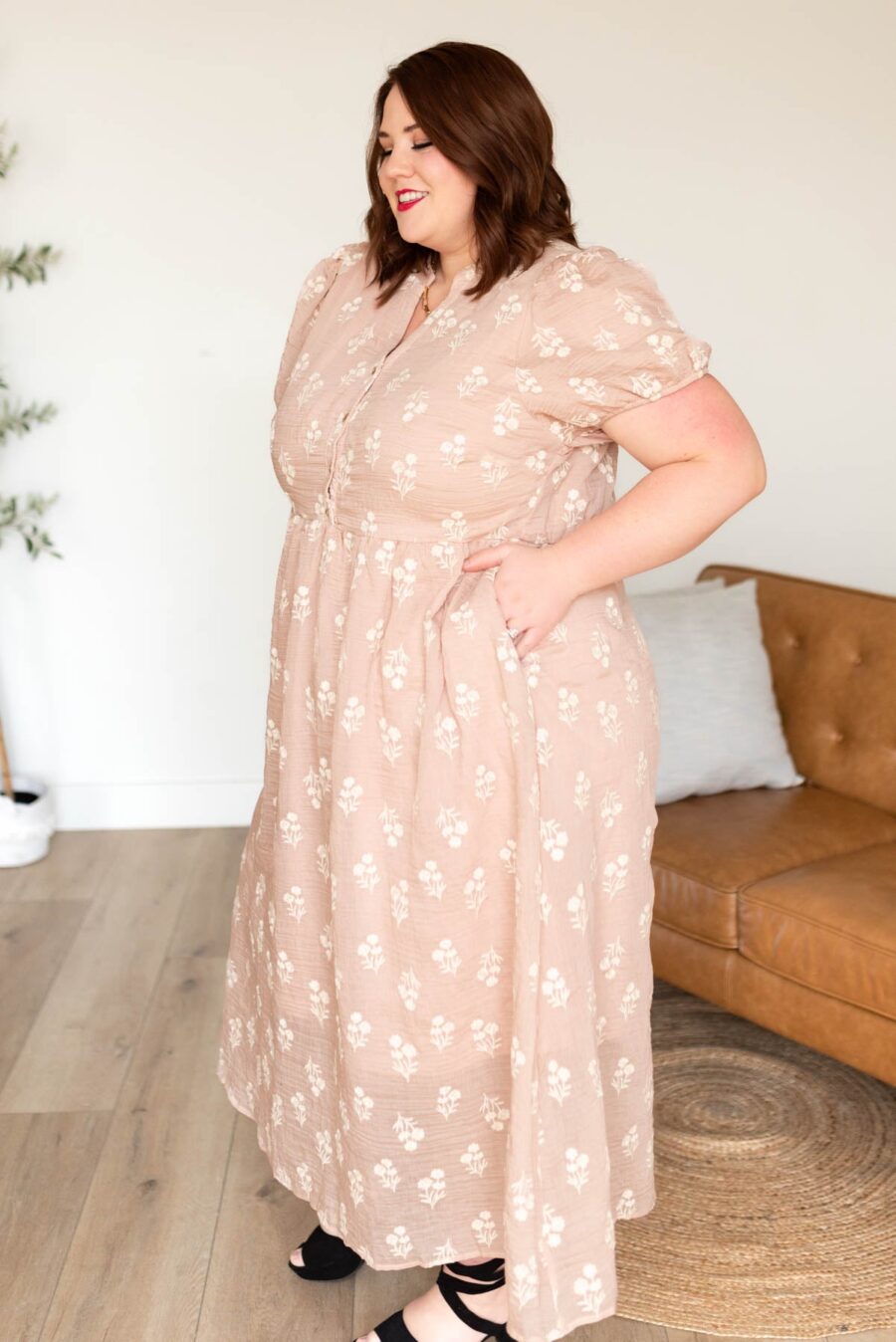 Britta Dusty Pink Floral Dress