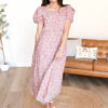 Brittan Red Floral Puff Sleeve Dress
