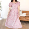 Brittan Red Floral Puff Sleeve Dress