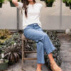 Britton Ivory Ruffle Sleeve Top