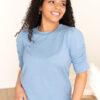 Britton Light Blue Ruffle Sleeve Top