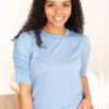 Britton Light Blue Ruffle Sleeve Top