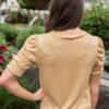 Britton Light Tan Ruffle Sleeve Top