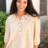 Brooklyn Natural Collared Top