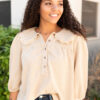 Brooklyn Natural Collared Top