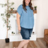 Brynlee Blue Chambray Top