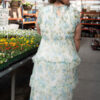 Alexia Cream Blue Floral Mesh Dress