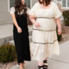 Amberlyn Black Overall Dress