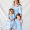 Audra Blue Floral Tiered Little Girl Dress