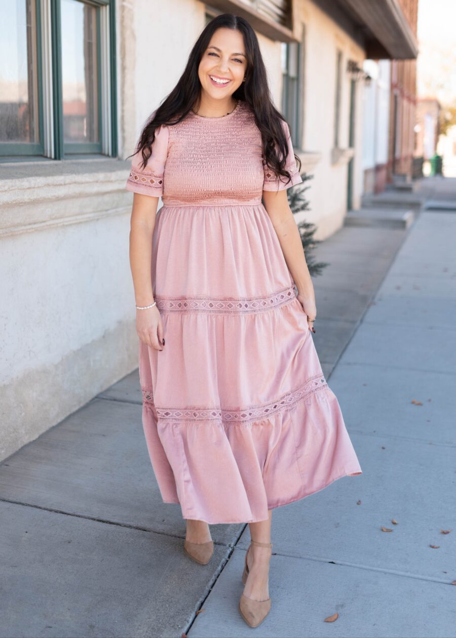 Millie Blush Smocked Dress