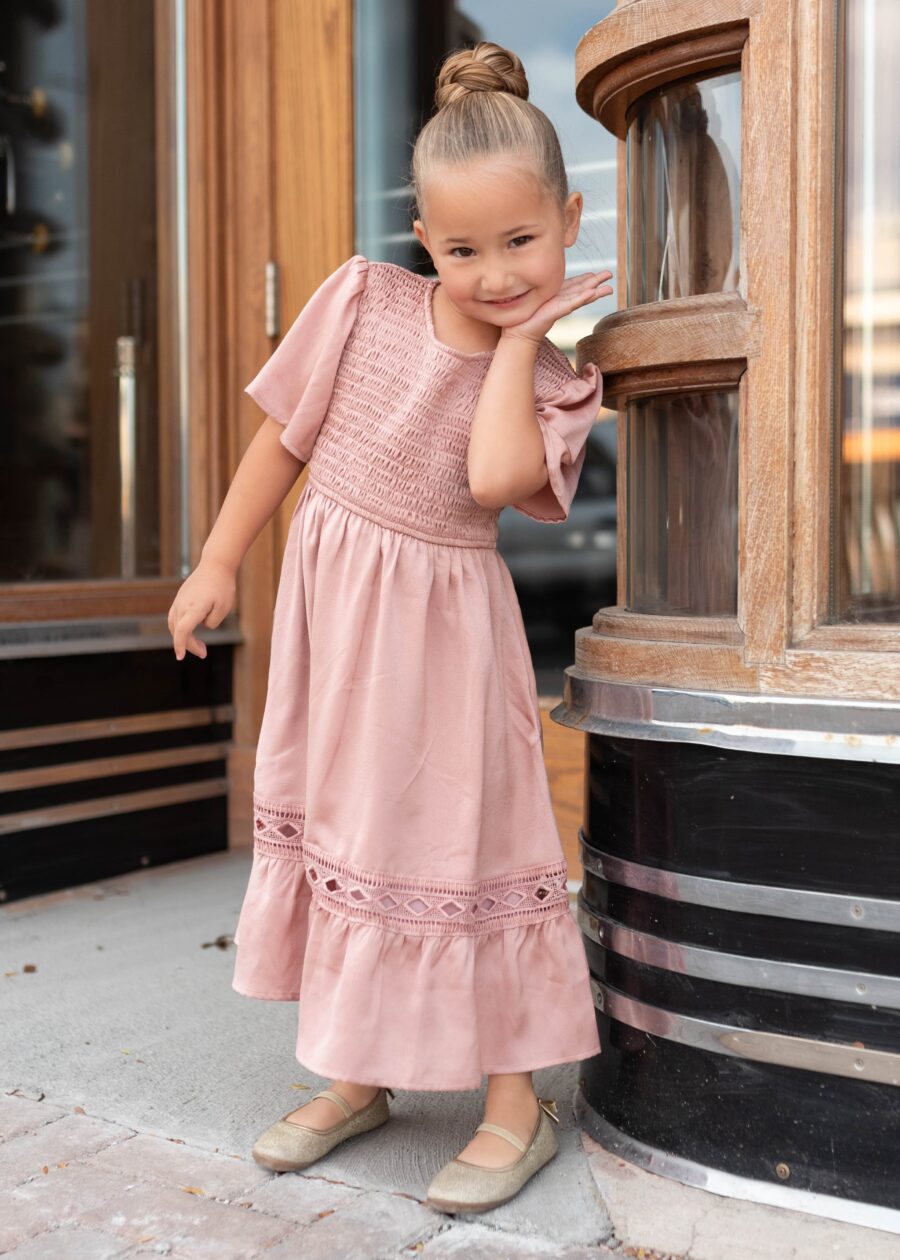 Millie Blush Smocked Little Girl Dress