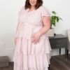 Mira Blush Rose Tiered Ruffle Dress