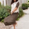 Mira Brown Gingham Dress