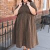 Mira Brown Gingham Dress
