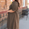 Mira Brown Gingham Dress