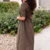Mira Brown Gingham Dress