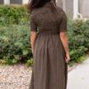 Mira Brown Gingham Dress
