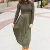 Mollie Green Satin Sweater Dress