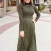 Mollie Green Satin Sweater Dress