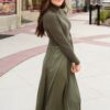 Mollie Green Satin Sweater Dress