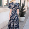Mollie Navy Blue Patterned Dress