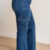 Morgan Dark Denim Cargo Jeans