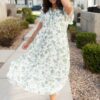 Nessie Green Floral Pattern Dress