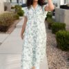 Nessie Green Floral Pattern Dress