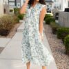 Nessie Green Floral Pattern Dress