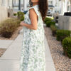 Nessie Green Floral Pattern Dress