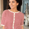Nila Red Stripe Cardigan