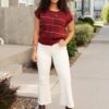 Nina Burgundy Stripe Sweater