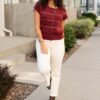 Nina Burgundy Stripe Sweater