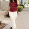 Nina Burgundy Stripe Sweater