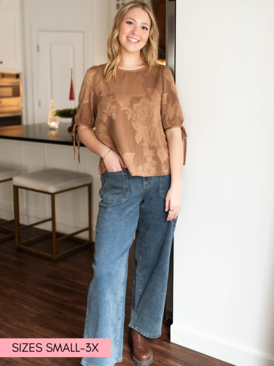 Noa Brown Floral Top