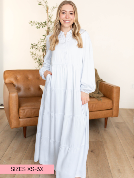Noel White Button Up Dress