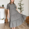 Nora Black Gingham Tiered Dress