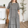 Nora Black Gingham Tiered Dress
