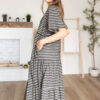 Nora Black Gingham Tiered Dress