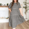 Nora Black Gingham Tiered Dress