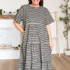 Nora Black Gingham Tiered Dress