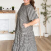 Nora Black Gingham Tiered Dress