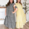 Nora Black Gingham Tiered Dress