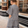 Nora Navy Gingham Tiered Little Girl Dress