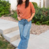 Norah Cinnamon Short Sleeve Sweater